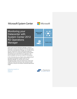 Monitoring Your Datacenter with System Center 2012 R2 Operations Manager