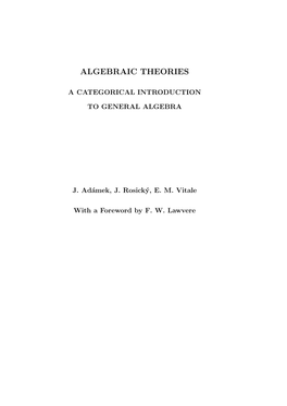 Algebraic Theories