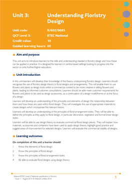 Unit 3: Understanding Floristry Design