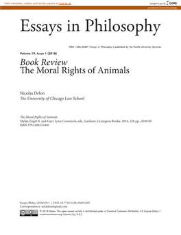 The Moral Rights of Animals