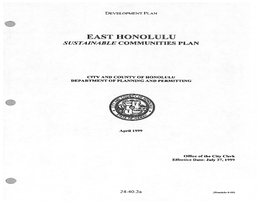 EAST HONOLULU SUSTAINABLE Communities PLAN