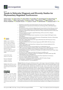 Trends in Molecular Diagnosis and Diversity Studies for Phytosanitary Regulated Xanthomonas