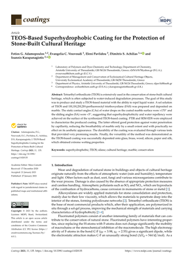 TEOS-Based Superhydrophobic Coating for the Protection of Stone-Built Cultural Heritage