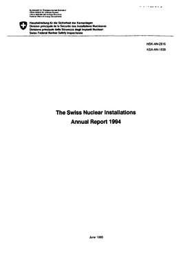 The Swiss Nuclear Installations Annual Report 1994