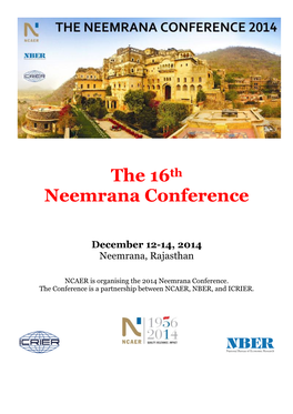 The 16Th Neemrana Conference