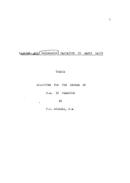 IQ M P M ^ # P Rdeclension VARIATION in EARLY LATIN