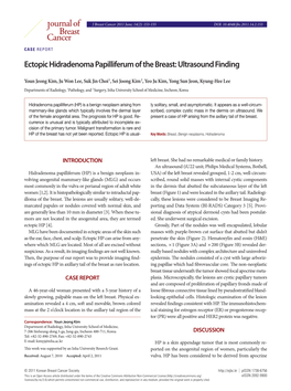 Ectopic Hidradenoma Papilliferum of the Breast: Ultrasound Finding