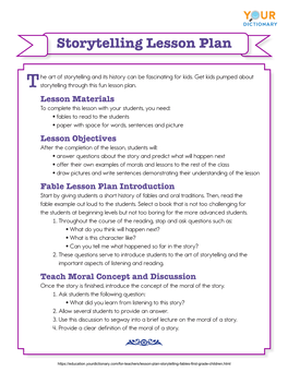 Storytelling Lesson Plan