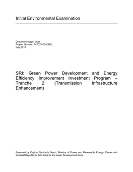 Green Power Development and Energy Efficiency Improvement Investment Program – Tranche 2 (Transmission Infrastructure Enhancement)