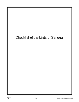 The African Bird Club Country List for Senegal