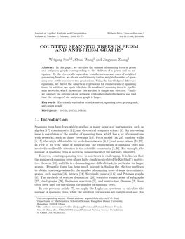 Counting Spanning Trees in Prism and Anti-Prism Graphs∗