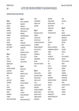 Liste Des 32 Zones Et Des Communes