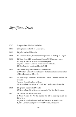 Significant Dates