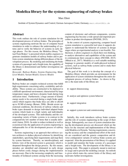 Modelica Library for the Systems Engineering of Railway Brakes