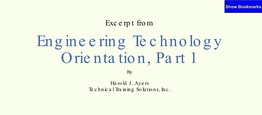 Engineering Technology Orientation, Part 1 By