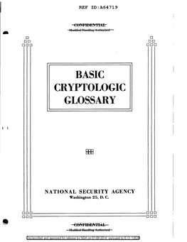 Basic Cryptologic Glossary