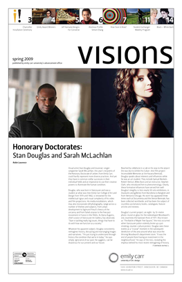 Honorary Doctorates: Stan Douglas and Sarah Mclachlan