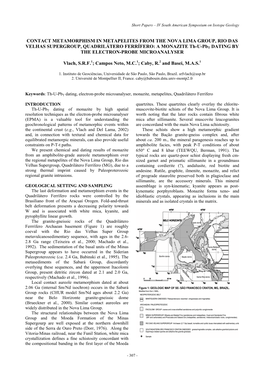 Contact Metamorphism in Metapelites from the Nova