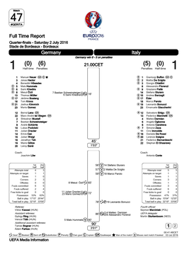 Full Time Report Germany Italy