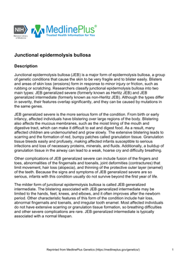 Junctional Epidermolysis Bullosa