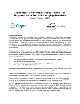 Cigna PND Guidelines