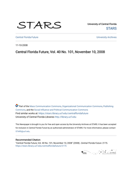 Central Florida Future, Vol. 40 No. 101, November 10, 2008