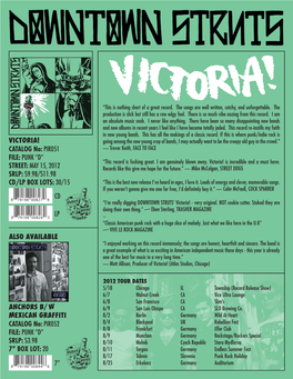 Victoria! CATALOG No: PIR051 FILE: PUNK “D” STREET: MAY 15, 2012