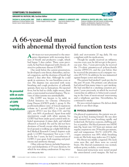 A 66-Year-Old Man with Abnormal Thyroid Function Tests