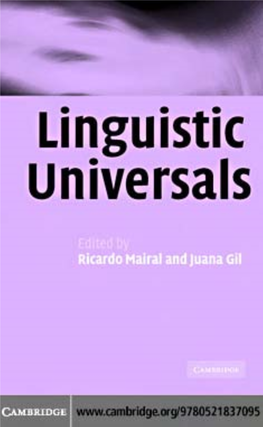 Linguistic Universals