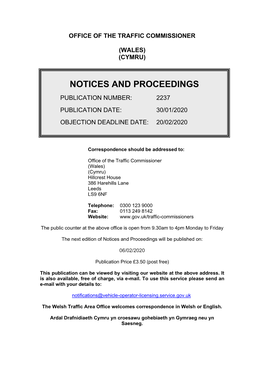 Notices and Proceedings