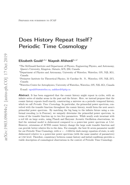 Does History Repeat Itself? Periodic Time Cosmology