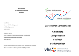 Gästeführer-Seminar 2021 Collenberg Dorfprozelten Faulbach