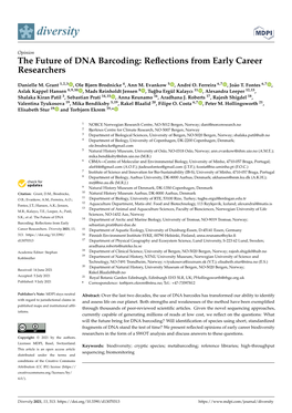 The Future of DNA Barcoding: Reﬂections from Early Career Researchers