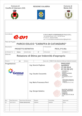 PARCO EOLICO "CARAFFA DI CATANZARO" Relazione Di Stima