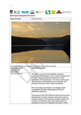 SLLP Project Development Pro Forma the Area Covered by the Sheffield