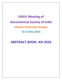 ASI 2016 Abstract Book