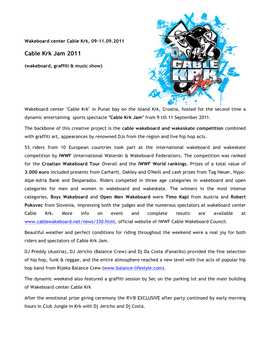 2011 Cable Krk Jam Press Release