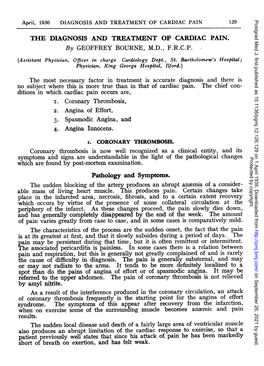 THE DIAGNOSIS and TREATMENT of CARDIAC PAIN. by Amyl Nitrite