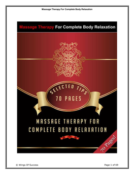 Massage Therapy for Complete Body Relaxation © Wings of Success