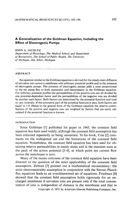 185 Since Goldman [1] Published His Paper in 1943, the Constant Field Equation Has Been Used Widely, Although the Constant Field