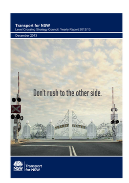 Level Crossing Strategy Council, Yearly Report 2012/13