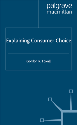 Explaining Consumer Choice