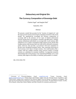 The Currency Composition of Sovereign Debt