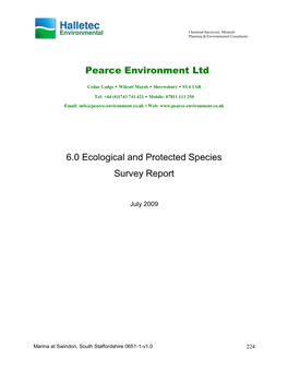 Pearce Environment Ltd 6.0 Ecological and Protected Species