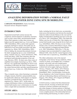 Analyzing Deformation Within a Normal Fault Transfer Zone Using Sfm 3D Modeling