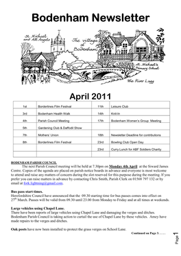 Bodenham Newsletter