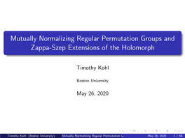 Mutually Normalizing Regular Permutation Groups and Zappa-Szep Extensions of the Holomorph