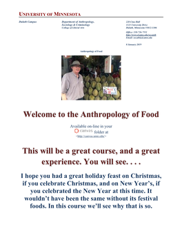 The Anthropology of Food