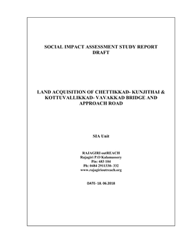 Social Impact Assessment Study Report Draft Land