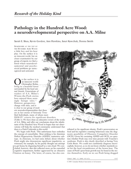 Pathology in the Hundred Acre Wood: a Neurodevelopmental Perspective on A.A